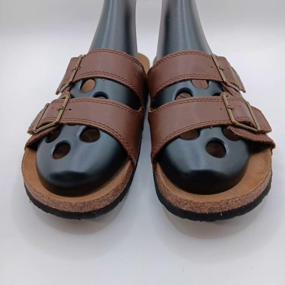 American Eagle Shoes Womens Size 7.5 Double Strap Slip On Sandals Buckle Comfort